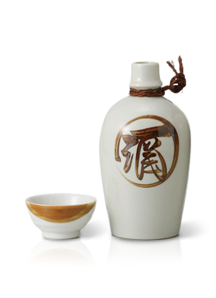 Sake Set White Kanji Tokkuri & Ochoko | Uisuki